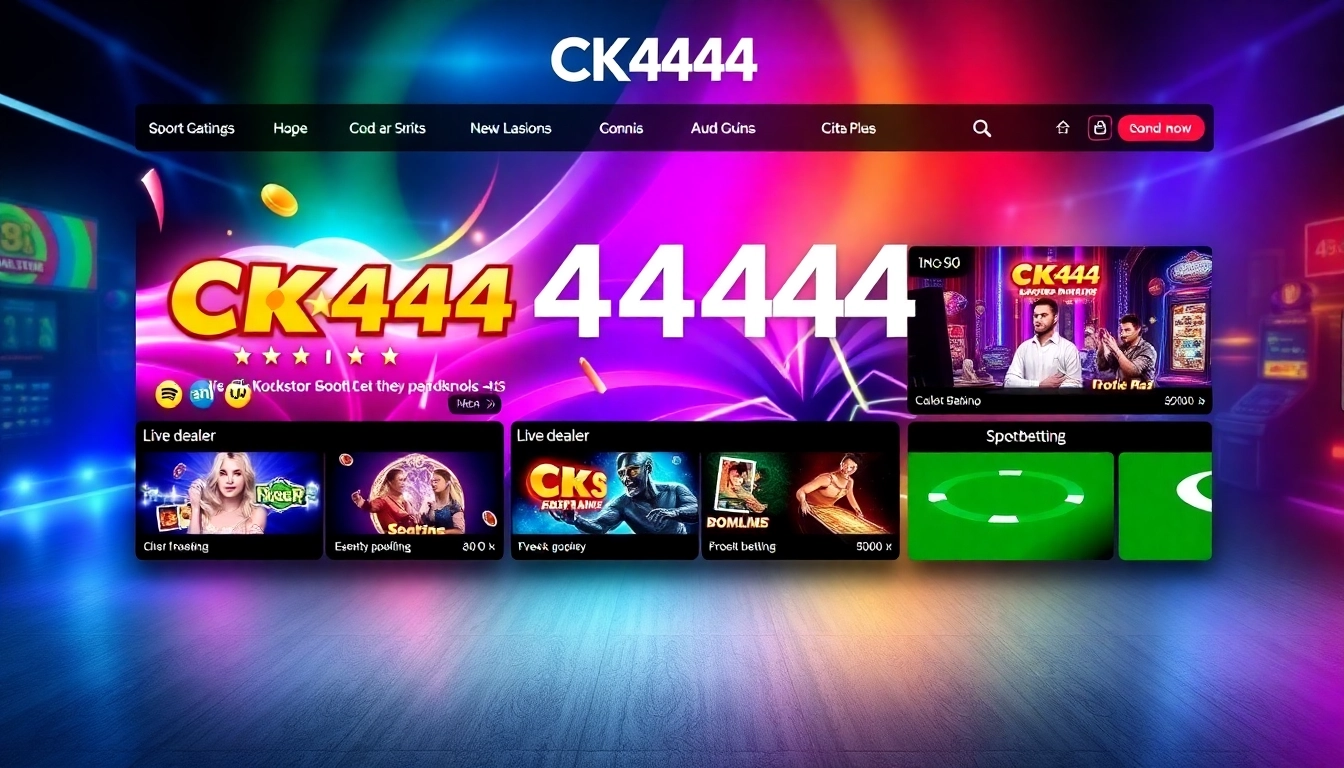 CK 444 online gaming platform with engaging visuals, featuring slots, live casino, and sports betting options for Bangladeshi players.