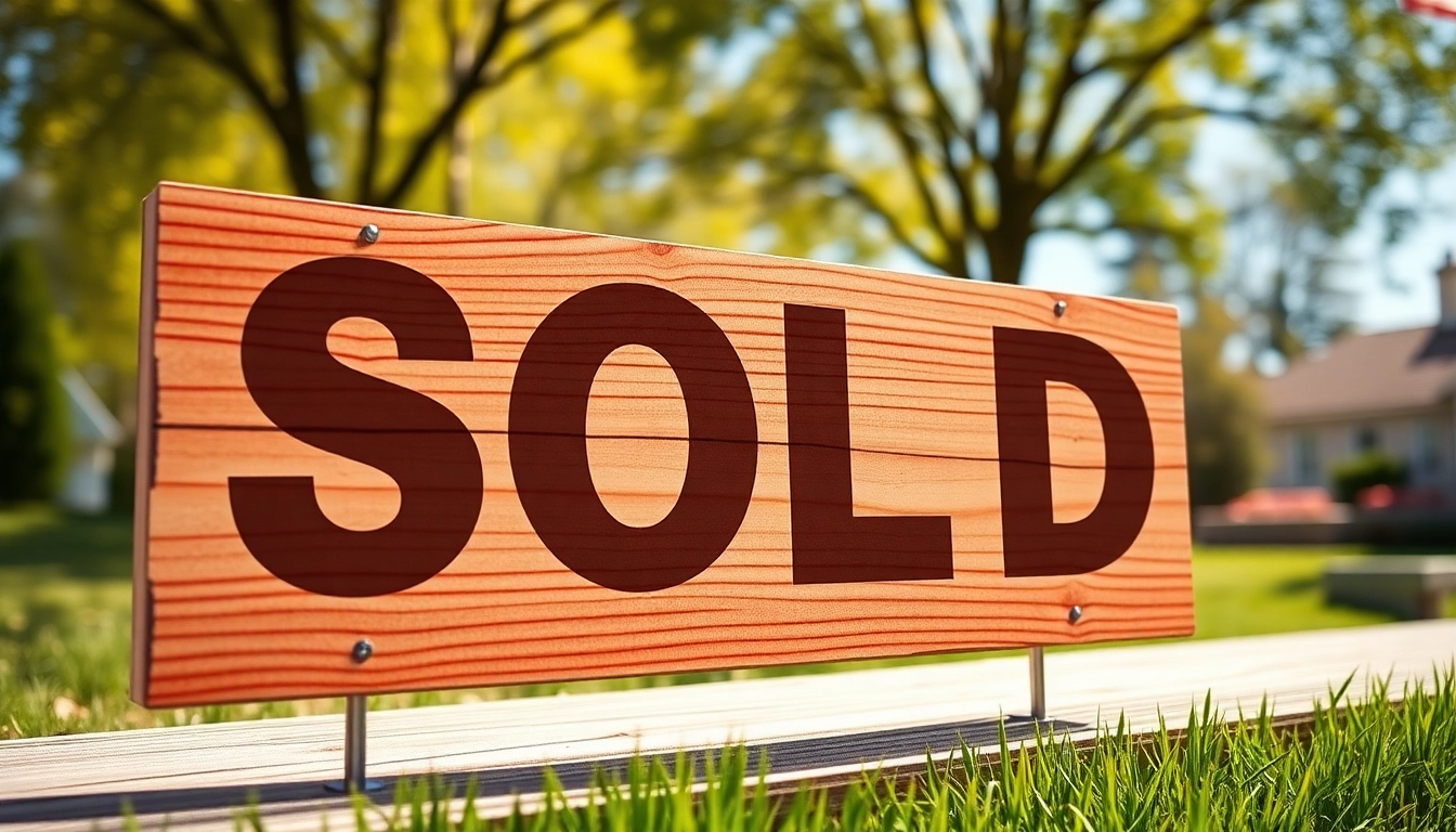 High-quality sold sign displaying essential real estate information, crafted from durable wood, perfect for attracting buyers during property showings.