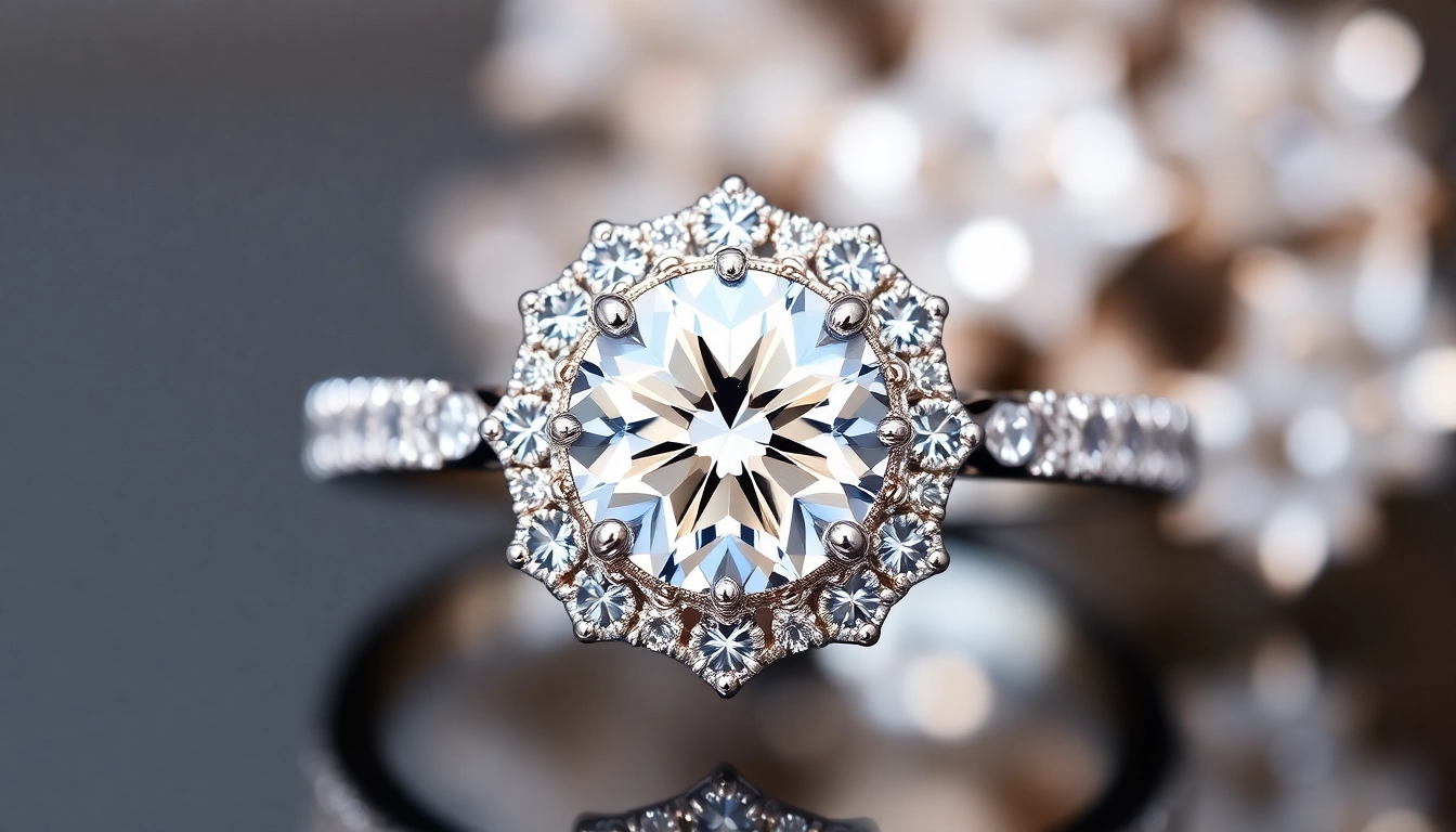 Beautiful engagement rings with a diamond showcasing a classic solitaire design with intricate detailing for special moments.