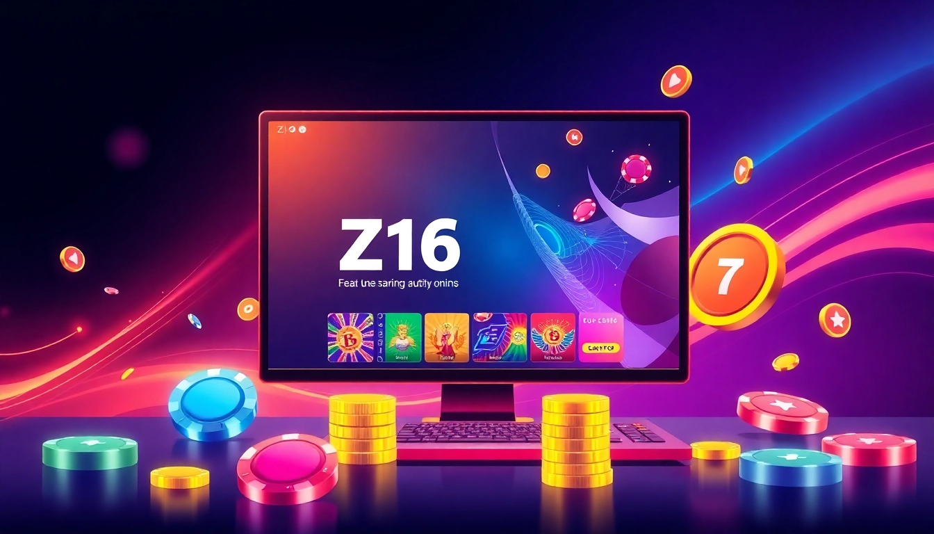 Z16 online casino platform showcasing web security and fast transactions with vibrant visuals