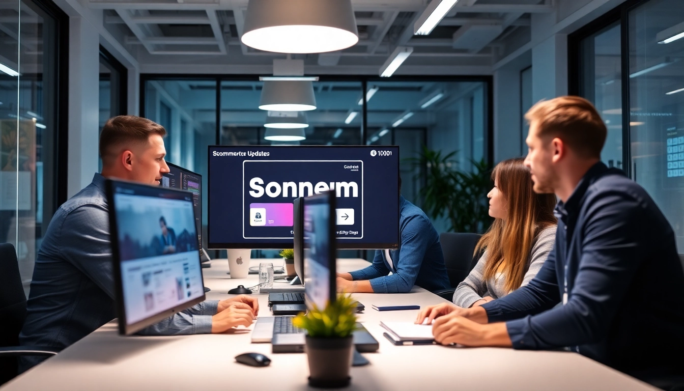 Professional team reviewing Scommerce Startup Updates to drive business growth and innovation