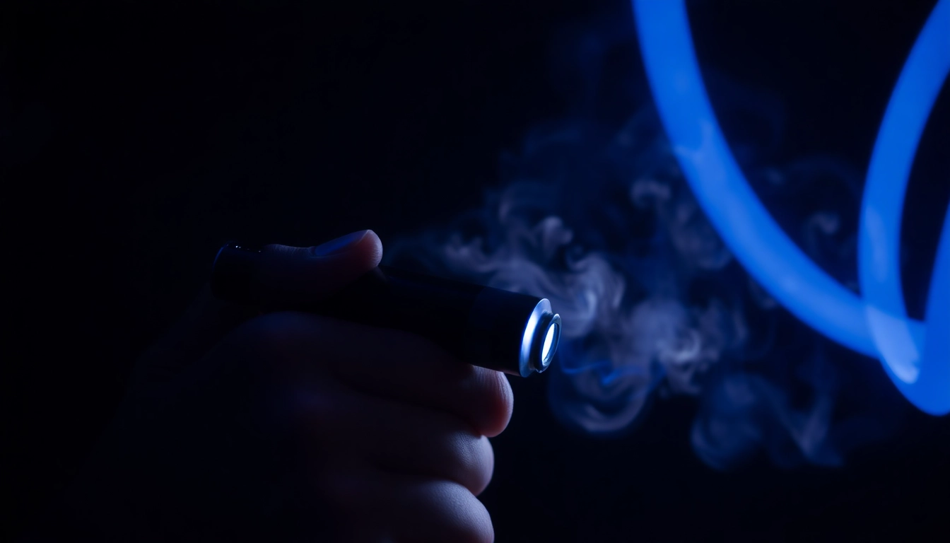 E-Zigarette device being used by a person, showcasing modern vapor technology and sleek design
