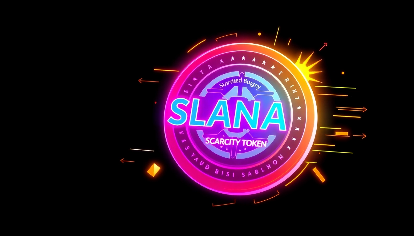 Solana Scarcity Token digital art illustrating limited supply and digital scarcity with neon