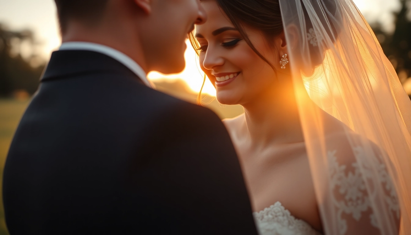 Professional team performing eskuvo fotozas at sunset with natural light and candid moments